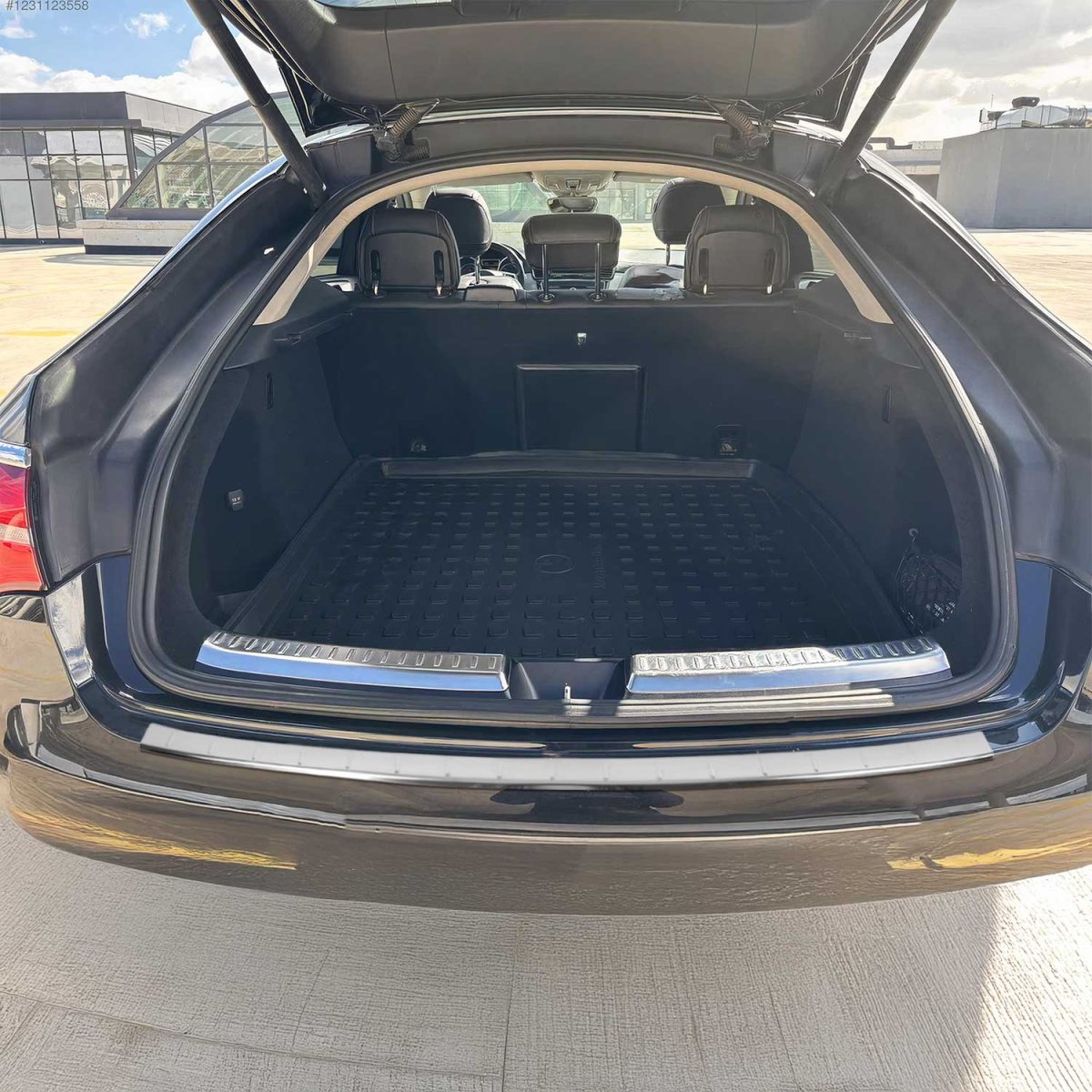 Mercedes GLE Class Rear Bumper Sill Cover - Omac - S.Steel - Gloss Silver - '15-'19 Mercedes GLE Class Rear Bumper Sill Cover - Omac - S.Steel - Gloss Silver - '15-'19